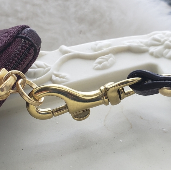 Coach Burgundy Signature Wristlet - Picture 4 of 16
